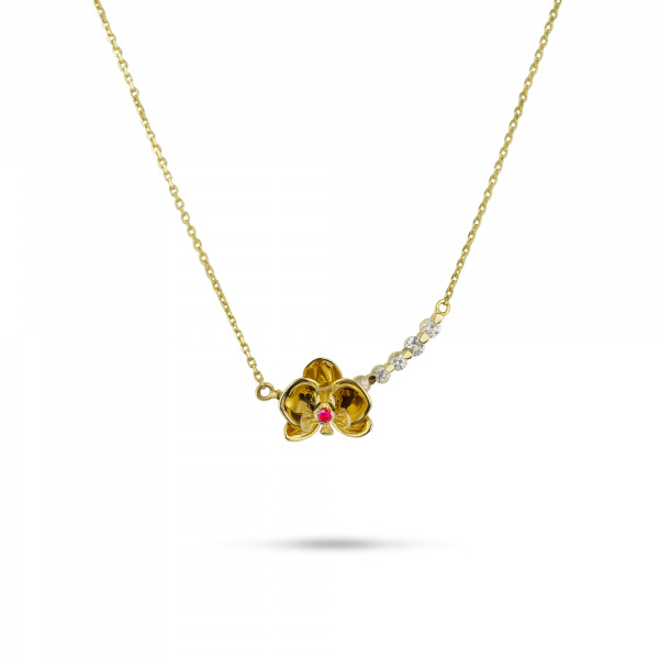 Золотое колье с сапфирами Black Orchid ORN000023-01