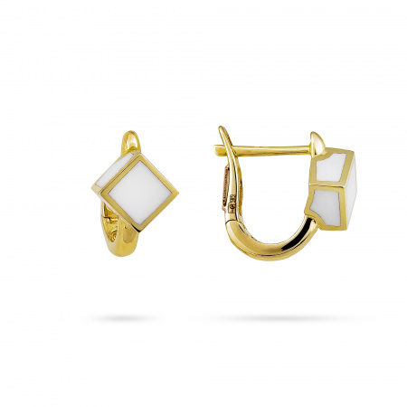 Золотые серьги с эмалью Qube QCE000021-00