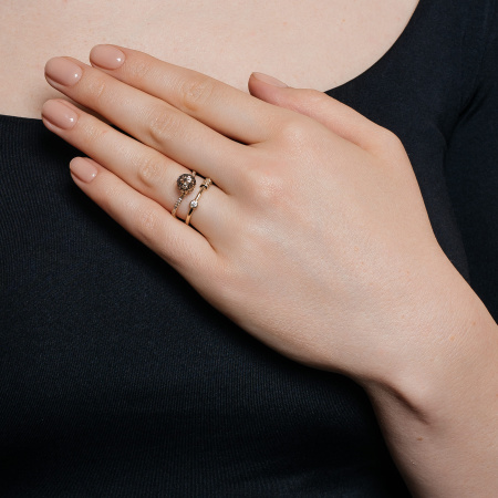 Золотое кольцо с цирконами Bigo BGR000007-01