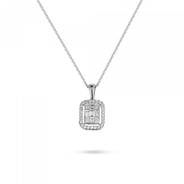 Золотое колье с бриллиантами Baguette PD0026