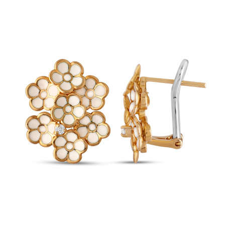 Золотые серьги White Dreams с бриллиантами WDE000033-00