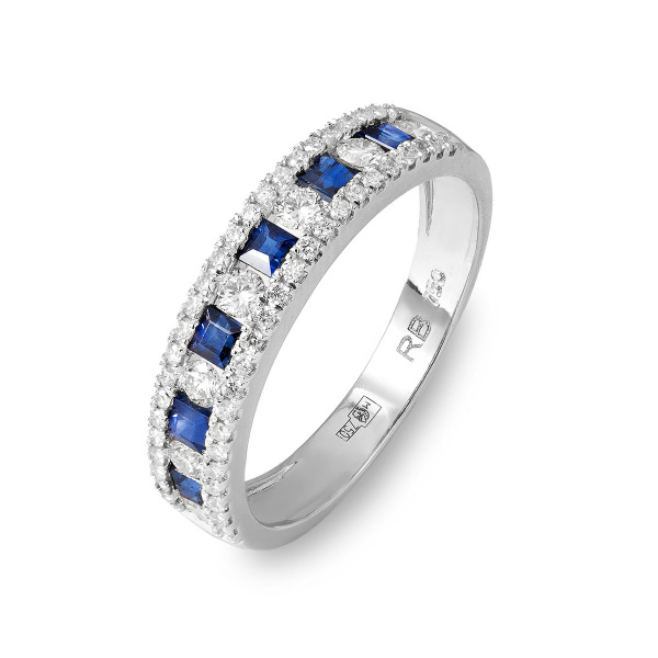 Золотое кольцо с бриллиантами и сапфирами Diamond Love RG0065-SAPP-1