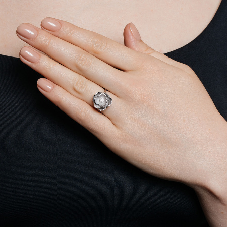 Золотое кольцо с белыми сапфирами Soul Dance SDR000012-01