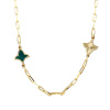 Золотое колье с малахитом и эмалью Marrakech MRN035-M