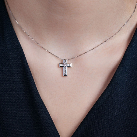 Золотое колье в форме креста с бриллиантами Diamond Love OZHC06-W