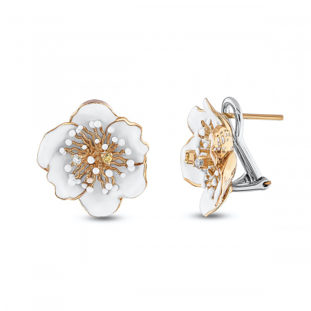 Золотые серьги с бриллиантами и желтыми сапфирами White Dreams WDE000011-00