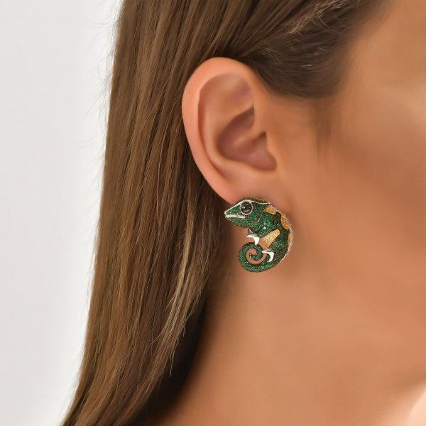 Серебряные серьги с фианитами YEC16B006I