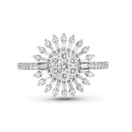 Золотое кольцо Baguette с бриллиантами OZCLR0002