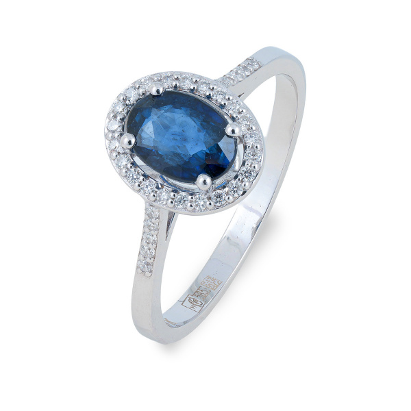 Золотое кольцо с бриллиантами и топазом Diamond Love OZSRO-W-LB