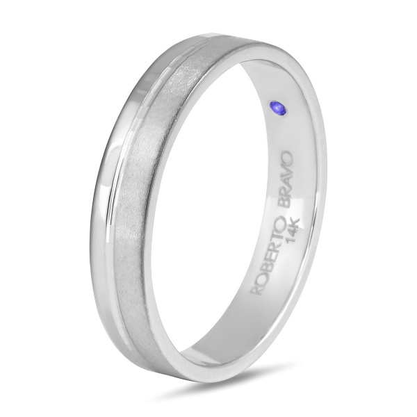 Золотое обручальное кольцо мужское с сапфиром Amore Infinito 210-000-395