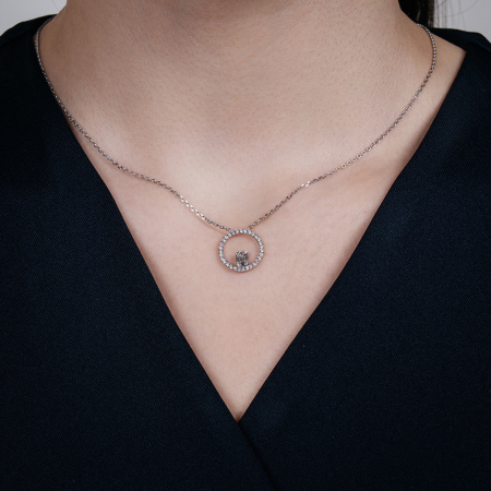 Золотое колье с бриллиантами Baguette NP10198W