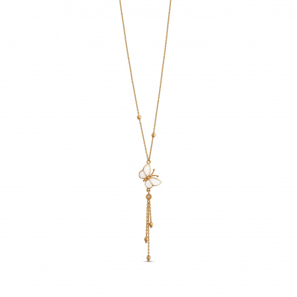 Золотое колье с бриллиантами и эмалью White Dreams WDN000004-00