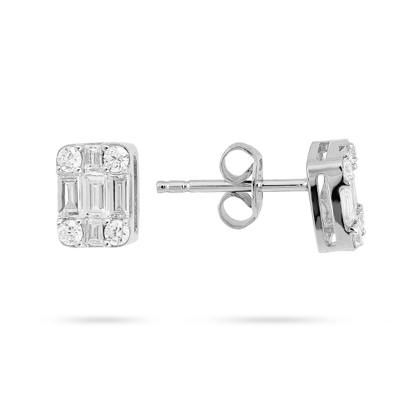 Золотые серьги с бриллиантами Baguette ER0071